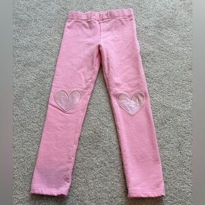 H&M Pink Kids Leggings with Heart Patches NWOT 5T